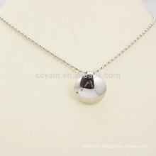 Factory Making Cheap Blank Silver Metal Button Pendant Necklace